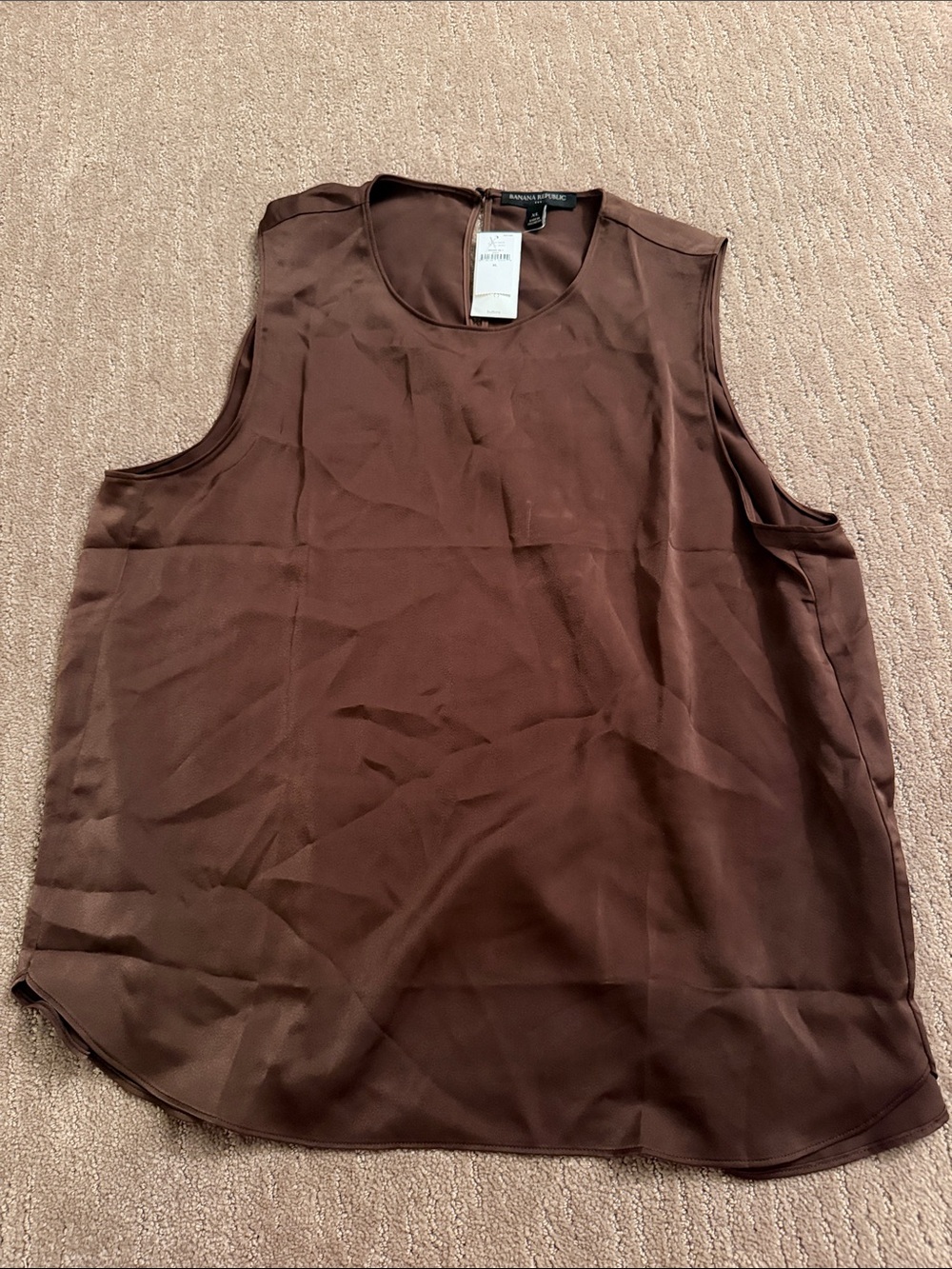 Banana Republic Brown Sleeveless Silk-Feel Tank Top NWT